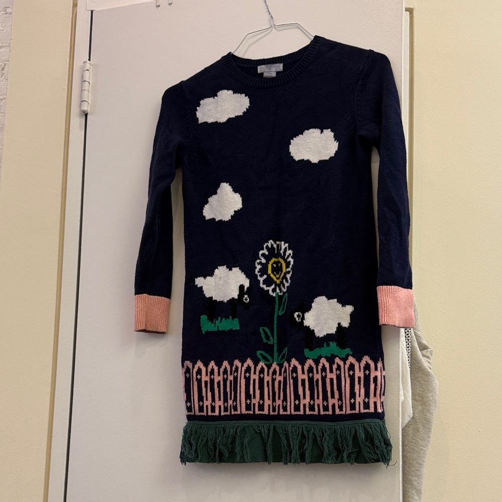 Stella McCartney Navy Knit Dress with Floral Accents
